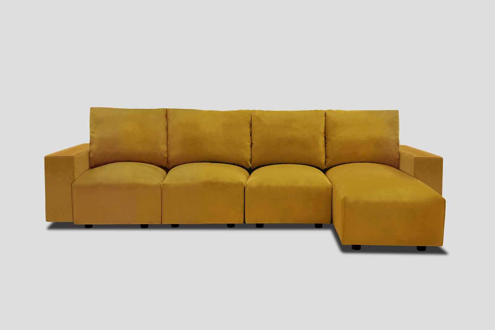 HB06 Right Chaise Mustard Large Front